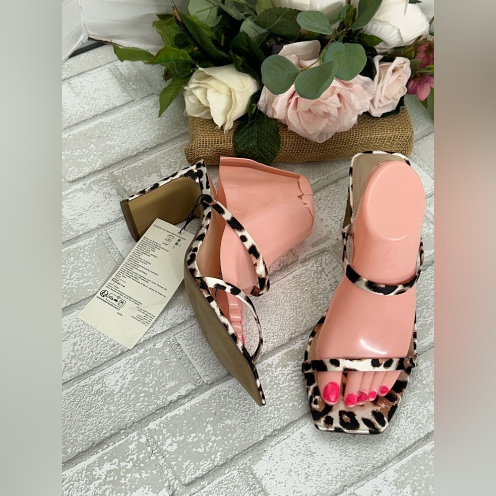 Leopard Print Strappy Sandals